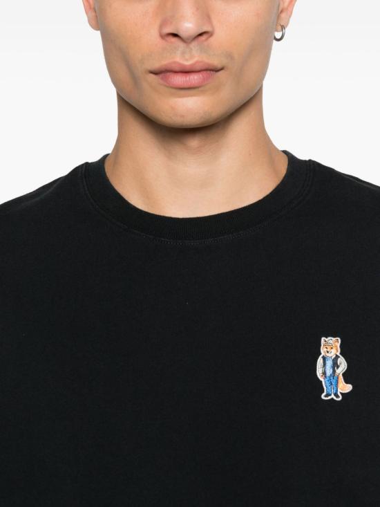 25FW 메종키츠네 드레스드 폭스 컴포트 티셔츠 PM00121KJ7025 P199 BLACK - MAISON KITSUNE