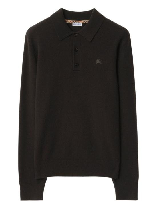 25FW 버버리 롱 슬리브 캐시미어 블렌드 폴로 셔츠  8113792 C3475 BROWN