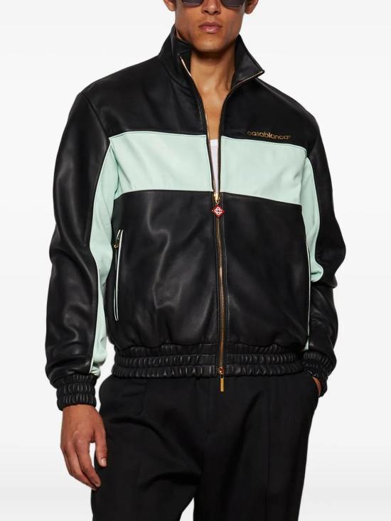 25FW 카사블랑카 봄버 자켓 MPF25JK382 01 BLACK HONEY DEW - CASABLANCA