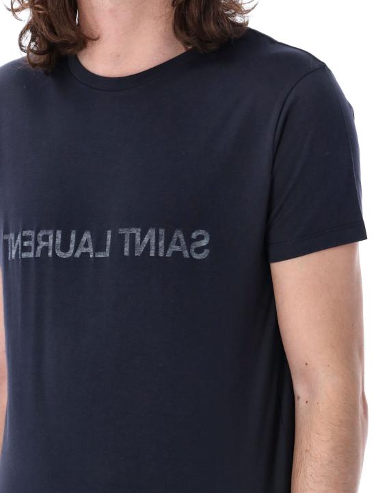 24FW 생로랑 반팔 티셔츠 663278Y37AW4145 MARINE NATUREL - SAINT LAURENT