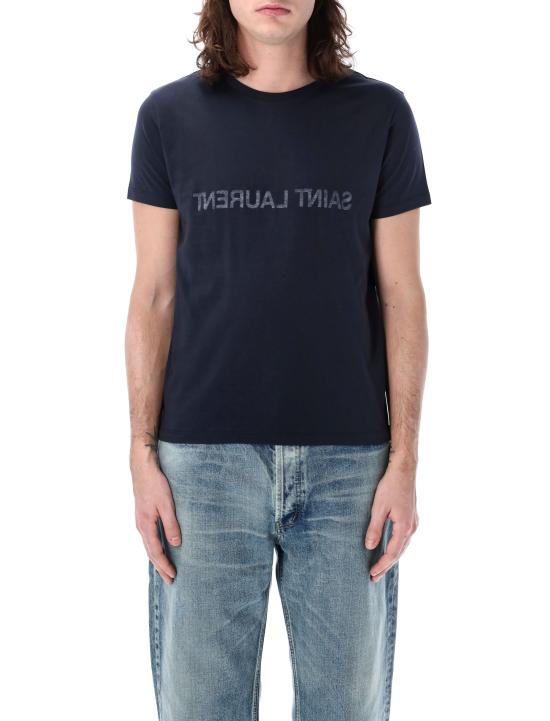 24FW 생로랑 반팔 티셔츠 663278Y37AW4145 MARINE NATUREL