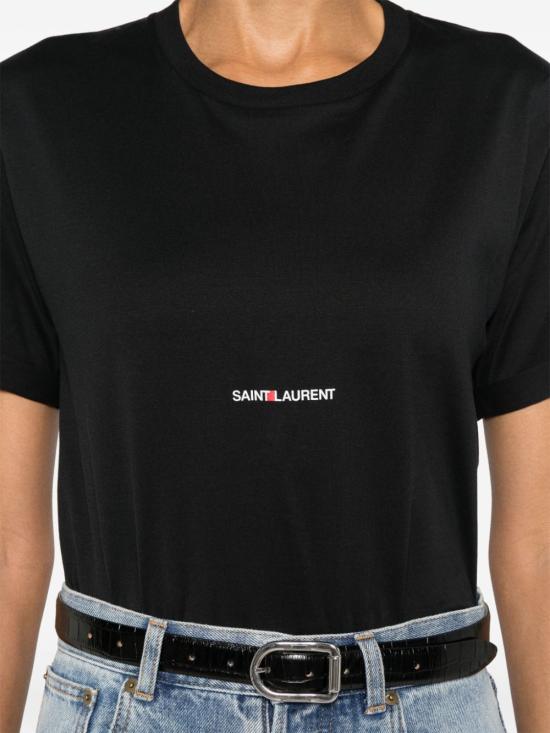 24FW 생로랑 반팔 티셔츠 460876YB2DQ1000 BLACK - SAINT LAURENT
