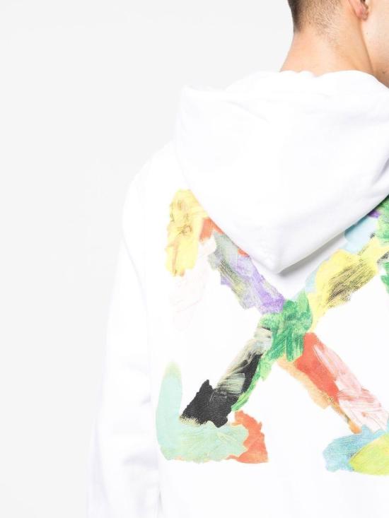 25SS 오프화이트 후드 티셔츠 OMBB097S23FLE004 0184 White - OFF WHITE