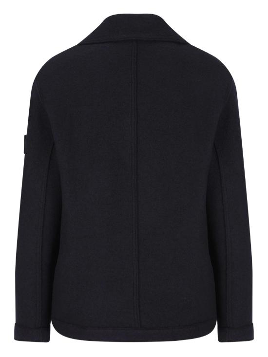 25FW 스톤 아일랜드 펠티드 RWS 울 더블 브레스티드 피 코트 K2S155100059S0IN1 V0020 Blue - STONE ISLAND