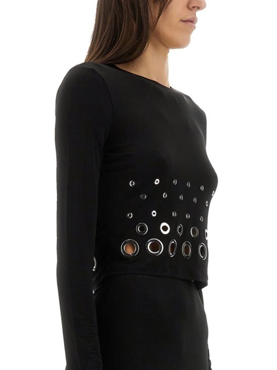 25SS 파코라반 긴팔 티셔츠 25PJTO047CU0014 P001 Black - PACO RABANNE