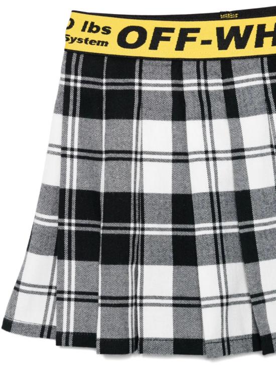 25FW [키즈] 오프화이트 스커트 OGCC02AF25FAB001 1018 BLACK YELLOW - OFF WHITE