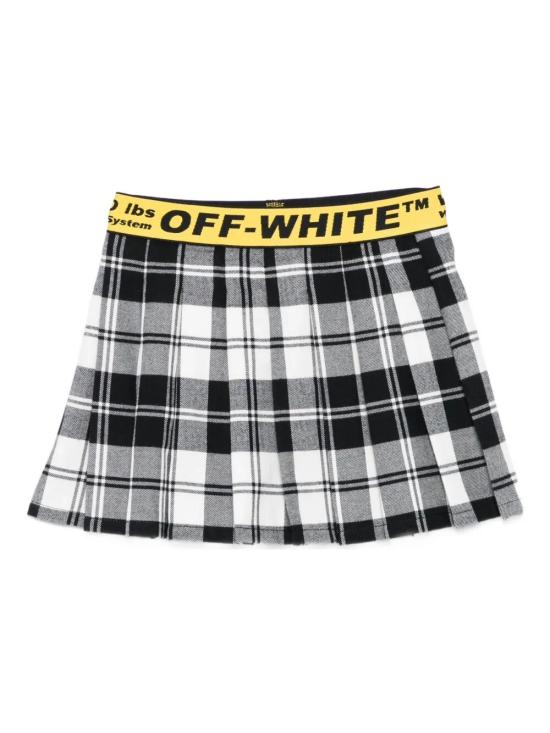 25FW [키즈] 오프화이트 스커트 OGCC02AF25FAB001 1018 BLACK YELLOW - OFF WHITE