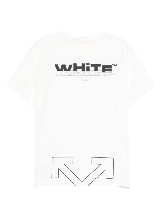 25FW [키즈] 오프화이트 티셔츠 OBAA002F25JER002 0110 WHITE BLACK - OFF WHITE