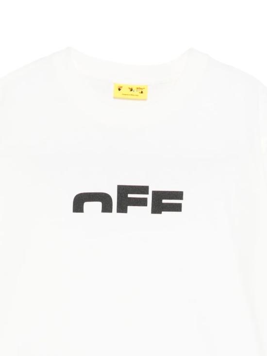 25FW [키즈] 오프화이트 티셔츠 OBAA002F25JER002 0110 WHITE BLACK - OFF WHITE
