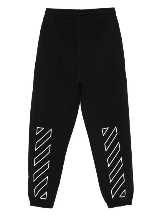 25FW [키즈] 오프화이트 트레이닝/조거 팬츠 OBCH001F25FLE004 1001 BLACK WHITE - OFF WHITE