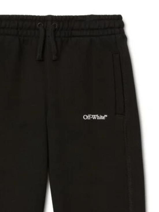 25FW [키즈] 오프화이트 트레이닝/조거 팬츠 OBCH001F25FLE004 1001 BLACK WHITE - OFF WHITE