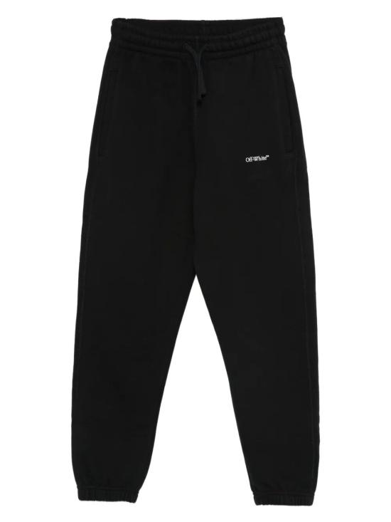 25FW [키즈] 오프화이트 트레이닝/조거 팬츠 OBCH001F25FLE004 1001 BLACK WHITE - OFF WHITE