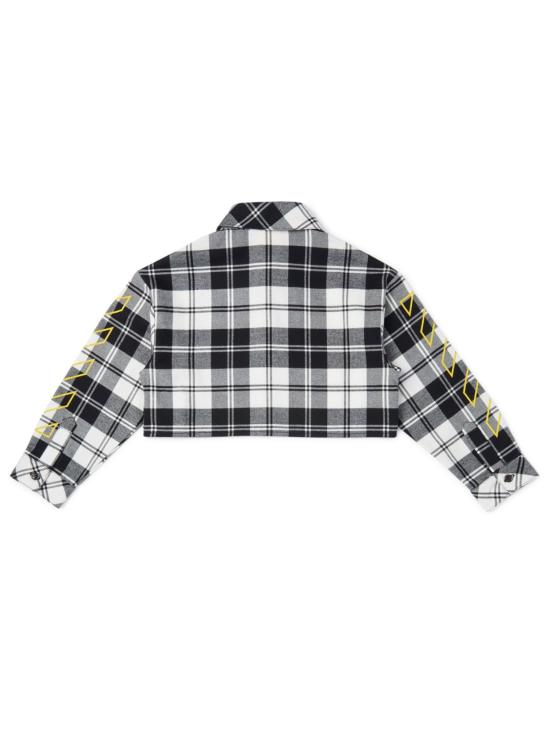 25FW [키즈] 오프화이트 셔츠 OGGA01CF25FAB001 1018 BLACK YELLOW - OFF WHITE
