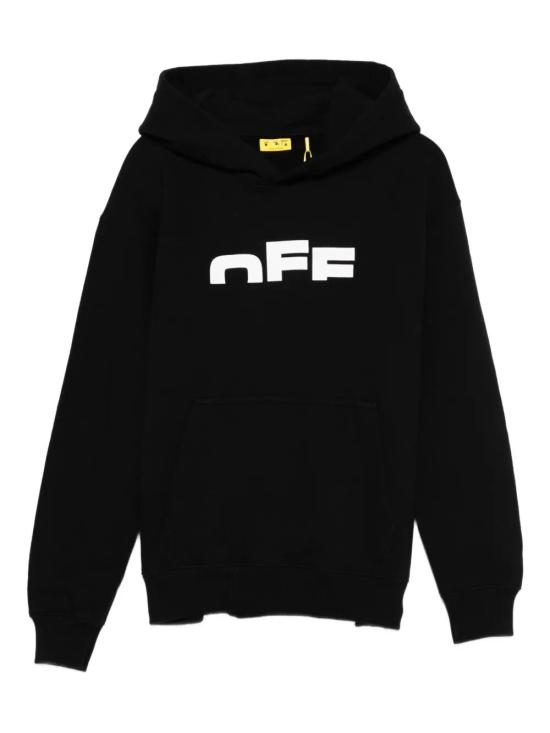 25FW [키즈] 오프화이트 티셔츠 OBBB001F25FLE001 1001 BLACK WHITE - OFF WHITE