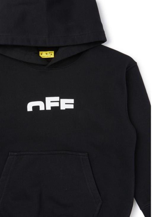 25FW [키즈] 오프화이트 티셔츠 OBBB001F25FLE001 1001 BLACK WHITE - OFF WHITE