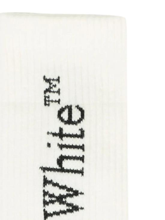 25FW [키즈] 오프화이트 발목 양말 OBRA003C99KNI004 0110 WHITE BLACK - OFF WHITE