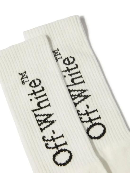 25FW [키즈] 오프화이트 발목 양말 OBRA003C99KNI004 0110 WHITE BLACK - OFF WHITE