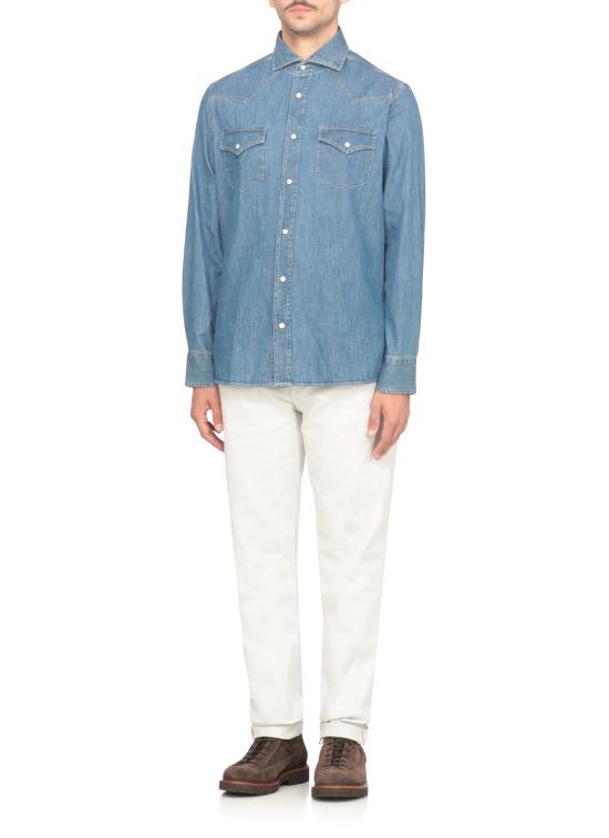 25FW 브루넬로 쿠치넬리 데님 셔츠 MH1924008 CCF66 Blue - BRUNELLO CUCINELLI
