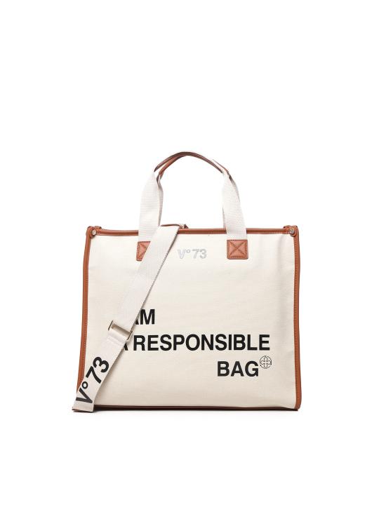 25FW 브이73 토트백 73BS6AF01 RESPONSIBILITY BISNATURALE CUO NATURAL CUIR