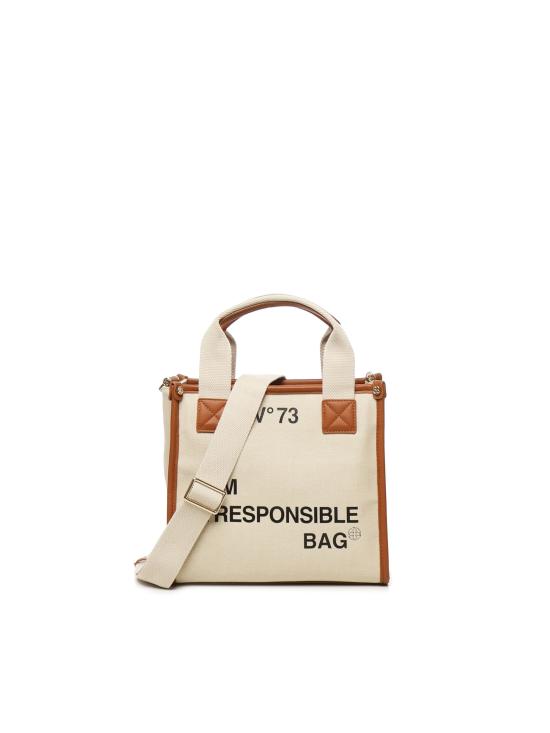 25FW 브이73 토트백 73BS6AF02 RESPONSIBILITY BISNATURALE CUO Natural tan - V73