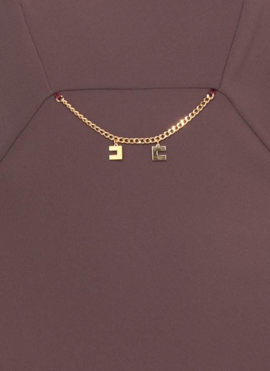 25FW 엘리자베타프랜치 미디 원피스 AB80856E2 EA4 Bordeaux - ELISABETTA FRANCHI