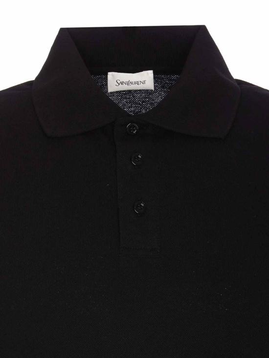 25FW 생로랑 카산드라 피케 폴로 셔츠 798944Y37HC1000 Black - SAINT LAURENT