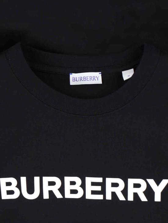  버버리 로고 코튼 티셔츠 8080324 Black - BURBERRY