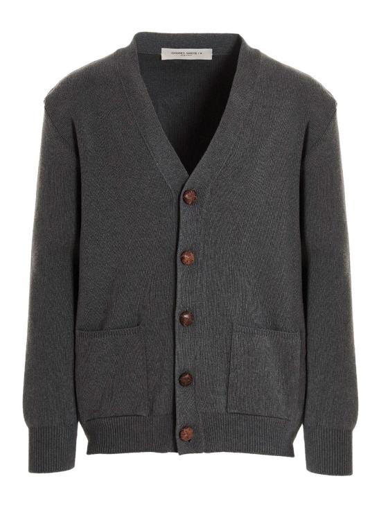 25FW 골든구스 코튼 니트 V넥 버튼 가디건 GMP00946P000662603046 Grey