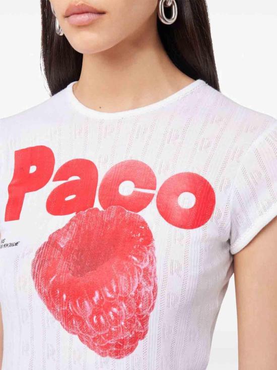 25SS 파코라반 반팔 티셔츠 25PJTE003CO0557P100 White - PACO RABANNE