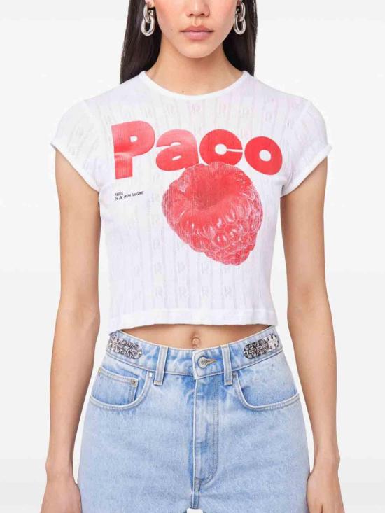 25SS 파코라반 반팔 티셔츠 25PJTE003CO0557P100 White - PACO RABANNE
