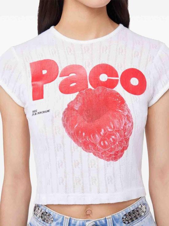 25SS 파코라반 반팔 티셔츠 25PJTE003CO0557P100 White - PACO RABANNE