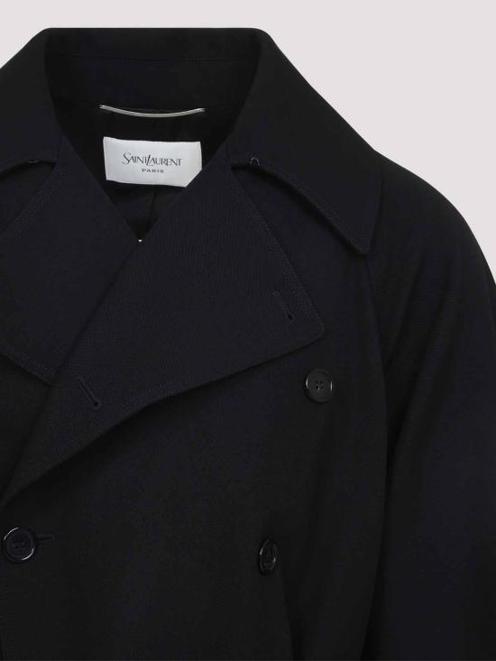  생로랑 그랑 드 뿌드르 소재 롱 코트  848512Y5J401000 Black - SAINT LAURENT