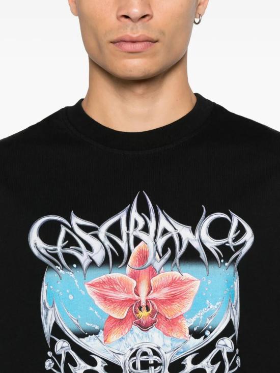 25FW 카사블랑카 반팔 티셔츠 MAW25JTS04405 BLACK - CASABLANCA