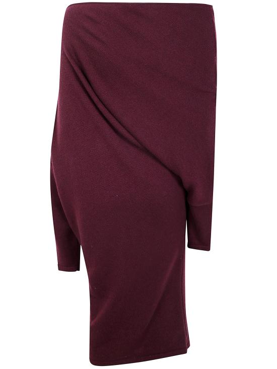 25FW 지안루카카페놀로 미디 원피스 25IK1167800 AUBERGINE YELLOW ORANGE - GIANLUCA CAPANNOLO