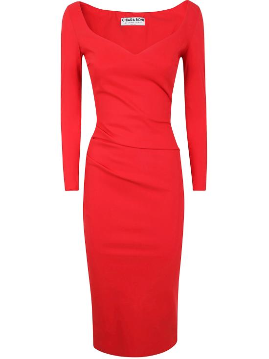 25FW 키아라보니 미디 원피스 ABCLUHEARTBS 374 RED