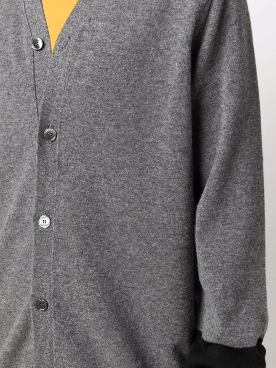 25FW 꼼데가르송 파인 니트 버튼업 가디건 FZN109 3 GREY - COMME DES GARCONS