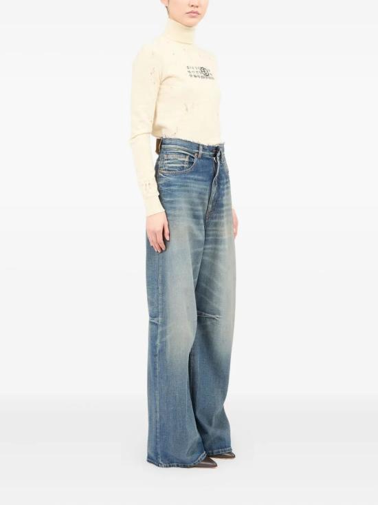 25FW MM6 메종마르지엘라 스트레이트 팬츠 S52LA0266M30017 962 BLUE - MM6 MAISON MARGIELA