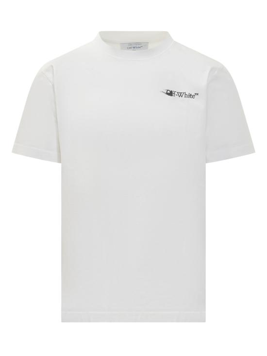 25FW 오프화이트 반팔 티셔츠 OMAA027F25JER007 0110 WHITE BLACK