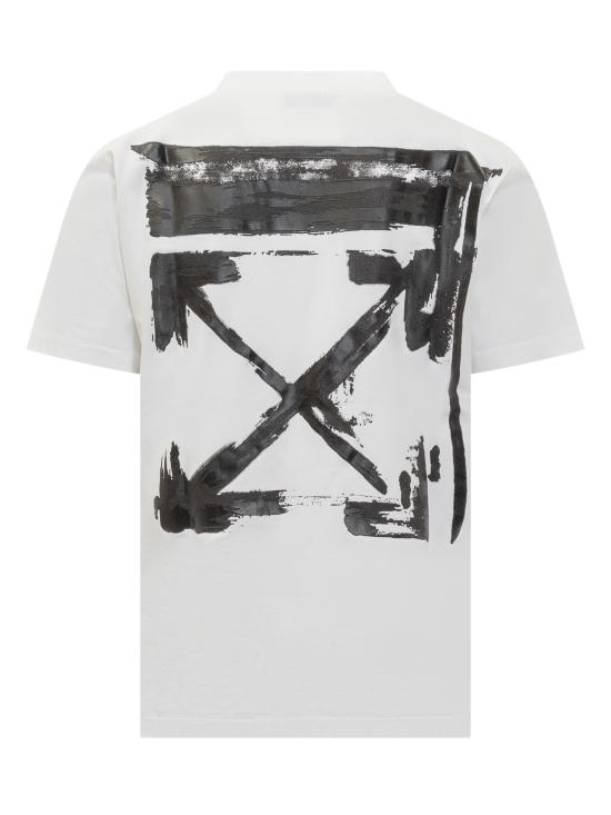 25FW 오프화이트 반팔 티셔츠 OMAA027F25JER007 0110 WHITE BLACK - OFF WHITE