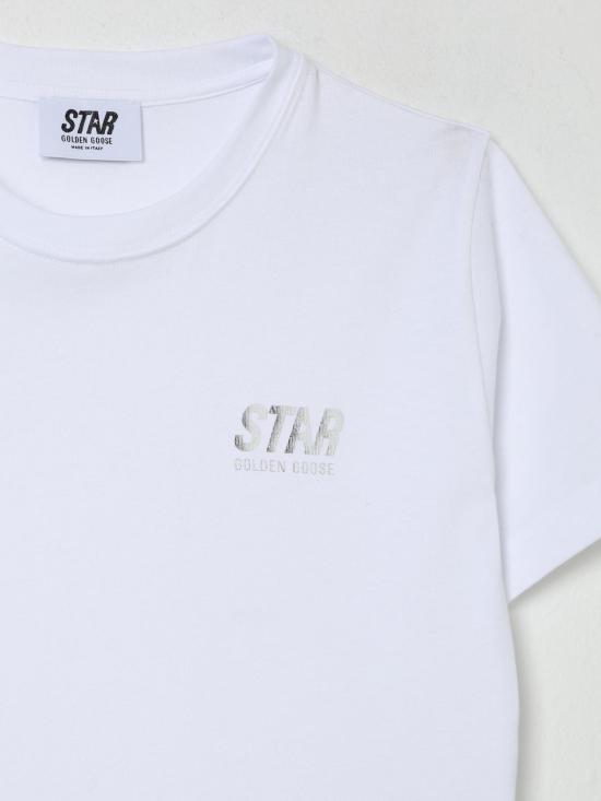 25FW [키즈] 골든구스 티셔츠 GKP02441P00224810449 White - GOLDEN GOOSE