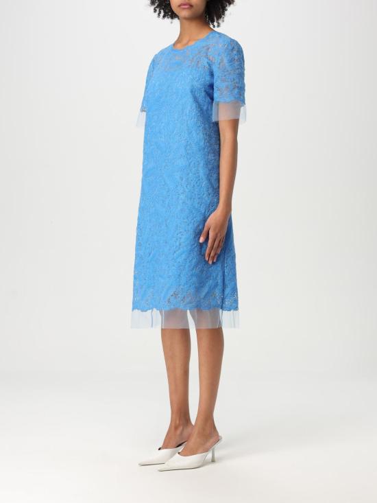 25FW 에르마노 설비노 미디 원피스 D462Q338OEX 84141 Gnawed Blue - ERMANNO SCERVINO