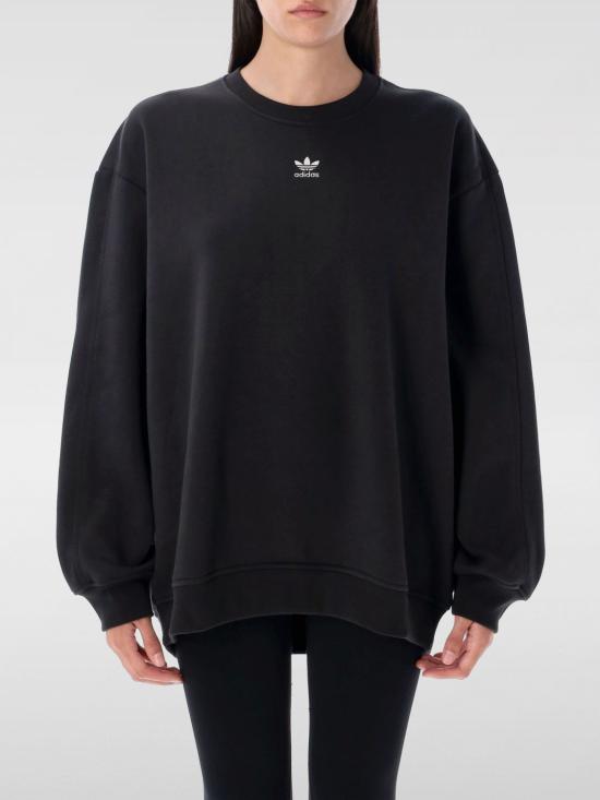 25FW 아디다스 에센셜 플리스 롱 오버사이즈 크루넥 맨투맨 IY1834 Black