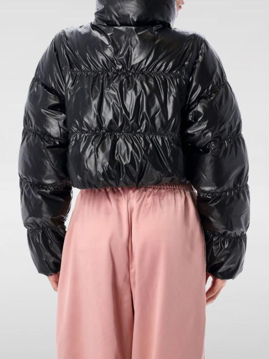 25FW 아디다스 오리지널스 에센셜 글로시 투인원 크롭 푸퍼 자켓 JX2988 Black - ADIDAS