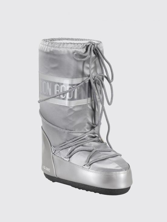 25FW 문부츠 아이콘 글랜스 플래티넘 새틴 부츠 80D1401680 H001 Silver - MOON BOOT