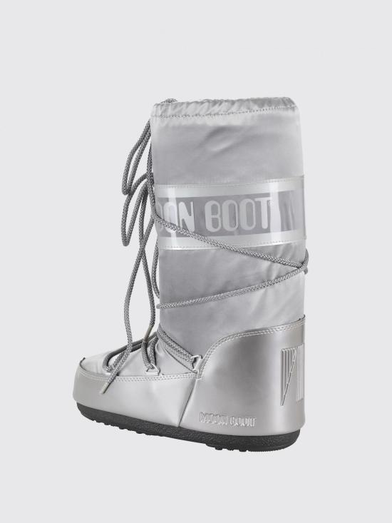 25FW 문부츠 아이콘 글랜스 플래티넘 새틴 부츠 80D1401680 H001 Silver - MOON BOOT