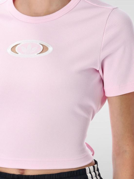 25FW 아디다스 컷 아웃 립 티셔츠 KE3737 Pink - ADIDAS