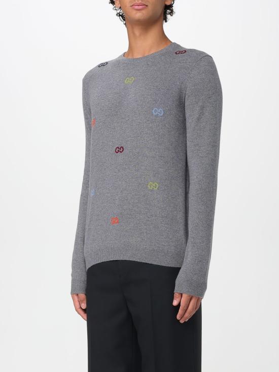 25FW 구찌 자수 로고 스웨터  833668XKEYH 1015 Grey - GUCCI