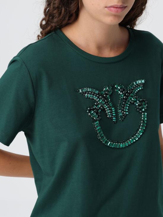 25FW 핑코 반팔 티셔츠 100535A2RN X79 Green - PINKO