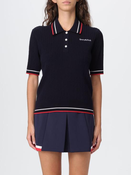 25FW 스포티앤리치 폴로 티셔츠 TO068602300BL119 3910 Navy