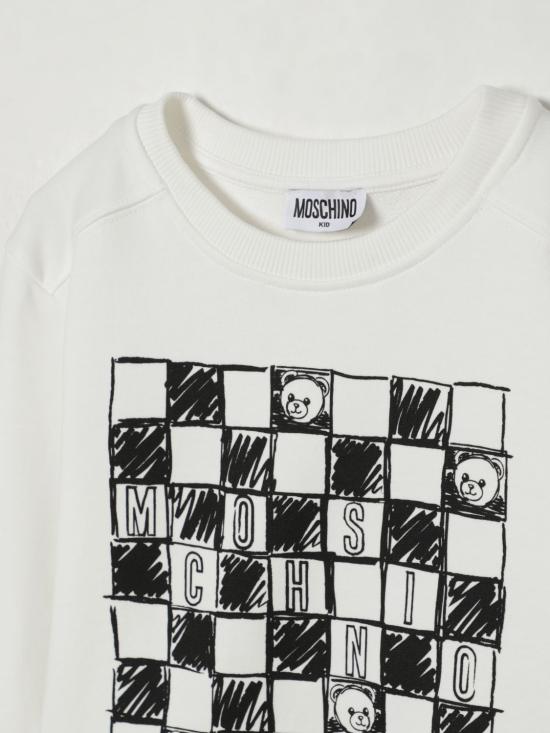 25FW [키즈] 모스키노 풀오버 HUF099LCA15 10063 White - MOSCHINO